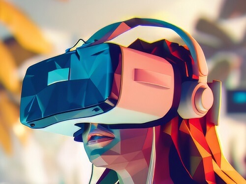 avatar kobiety 3d z okularami vr