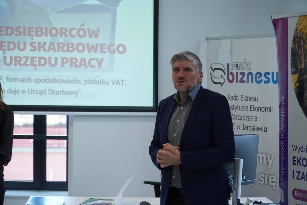 Spotkanie przedsiębiorców w PANS Jarosławiu: prelegent z radą biznesu