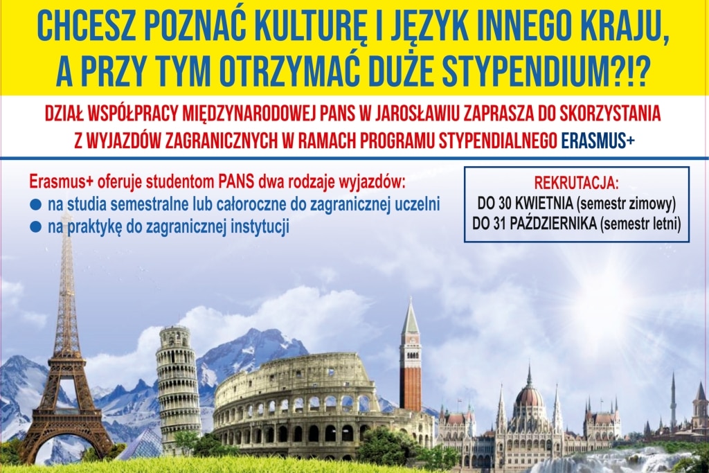 DO 31.10.2025 TRWA REKRUTACJA NA STUDIA ZA GRANICĄ W RAMACH PROGRAMU ERASMUS+