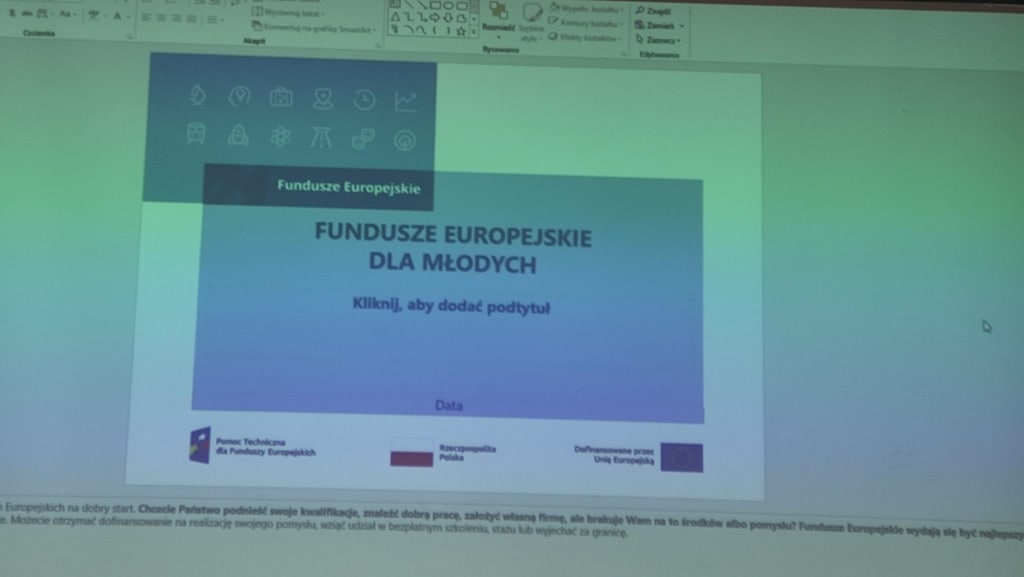 Prezentacja "Fundusze Europejskie dla Młodych" na spotkaniu w Rzeszowie.