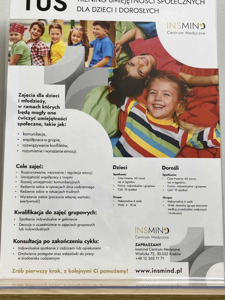 Centrum Medyczne INSMIND: zajęcia dla dzieci i młodzieży, rozwój umiejętności społecznych