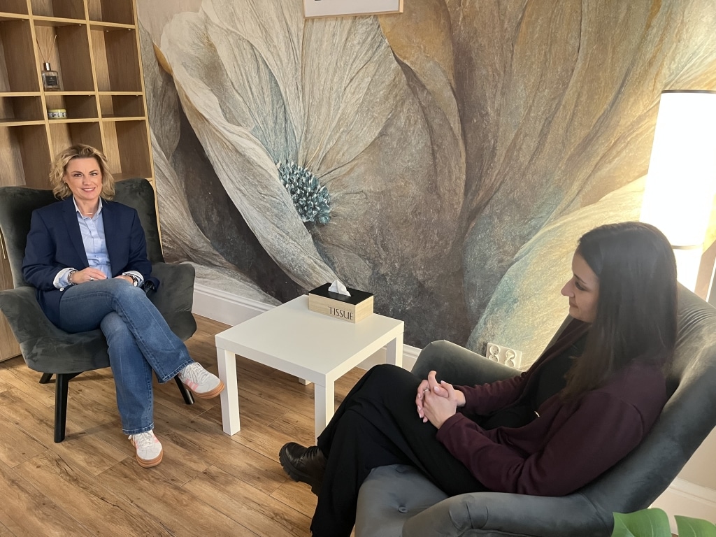 Studentki psychologii na wizycie studyjnej w Centrum Medycznym INSMIND w Krakowie.