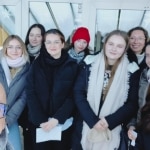 Studentki Wydziału Humanistycznego UJ na wizycie studyjnej w SP w Roźwienicy.