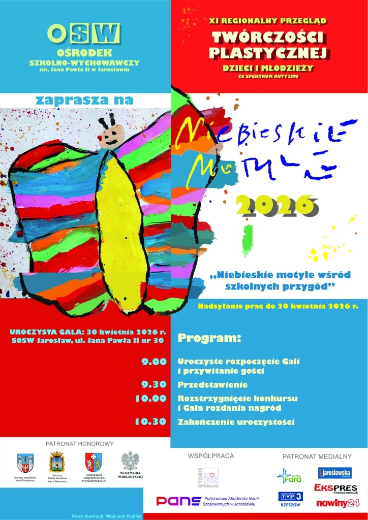 Plakat: Przegląd Twórczości "Niebieskie Motyle 2026" w Jarosławiu
