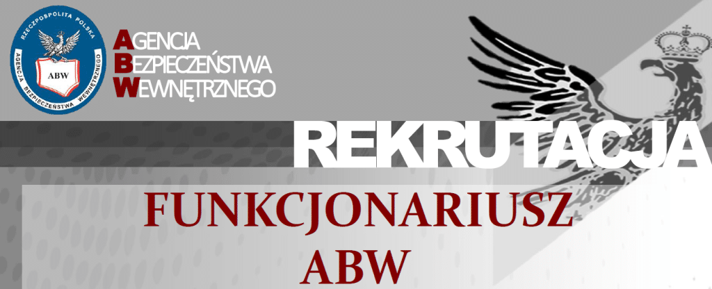 Rekrutacja funkcjonariuszy ABW - logo Agencji Bezpieczeństwa Wewnętrznego i orzeł