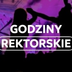 Napis "Godziny rektorskie" na tle tłumu na koncercie