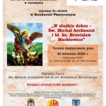 Plakat konkursu plastycznego "W służbie dobra" ze św. Michałem Archaniołem