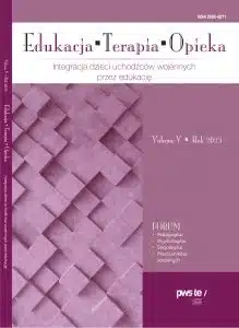 Okładka "Edukacja Terapia Opieka" - integracja dzieci uchodźców wojennych przez edukację