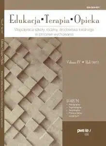 Okładka "Edukacja Terapia Opieka", Vol. IV, Rocznik 2022