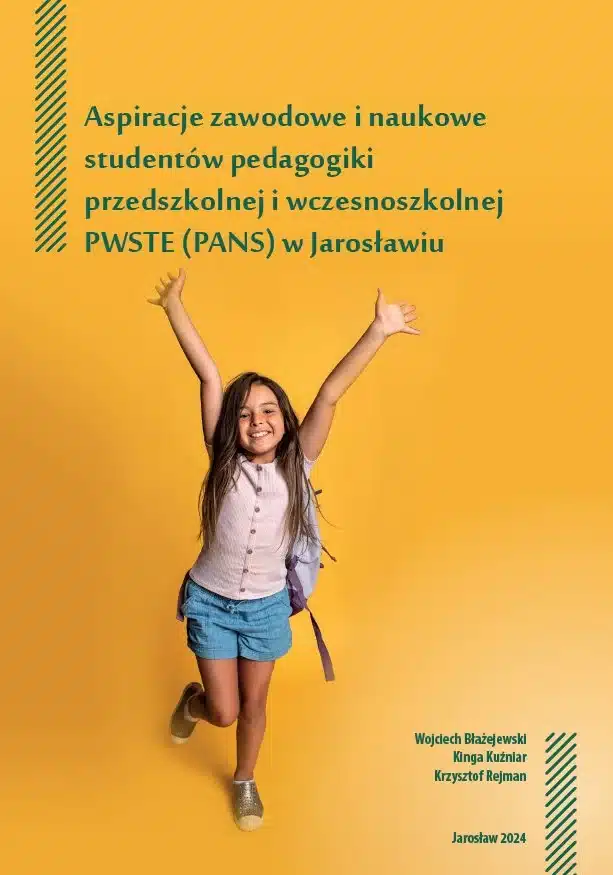 Okładka monografii "Aspiracje zawodowe i naukowe studentów pedagogiki PWSTE w Jarosławiu" z dzieckiem