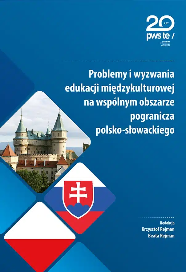 Okładka monografii "Problemy i wyzwania edukacji międzykulturowej na wspólnym pograniczu polsko-słowackim" z flagami Polski i Słowacji.