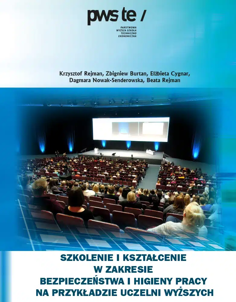 Okładka monografii "Szkolenie i kształcenie w zakresie bezpieczeństwa i higieny pracy na uczelniach wyższych