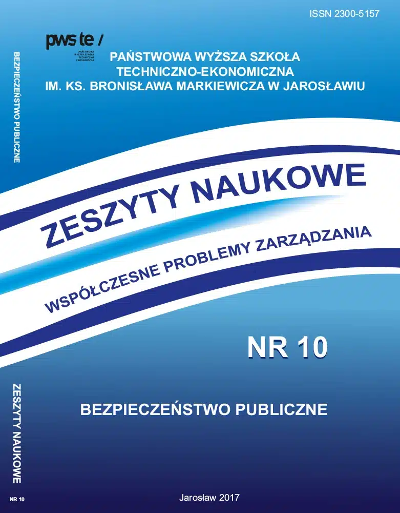 Zeszyty Naukowe nr 10: Bezpieczeństwo Publiczne, PWSSZ Jarosław