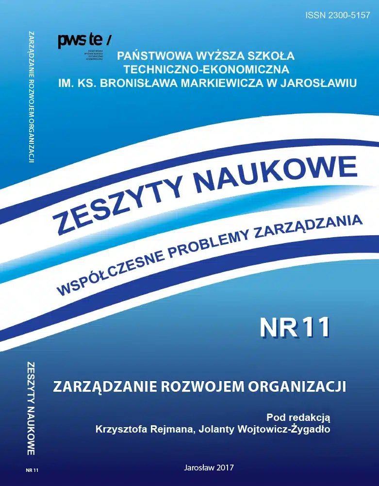 Okładka zeszytów naukowych PWSZ w Jarosławiu nr 11, Zarządzanie rozwojem organizacji